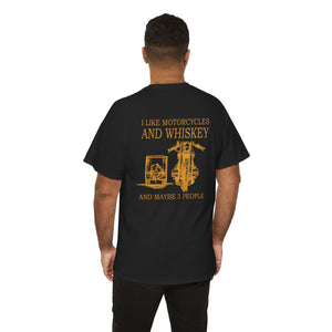 Motorcycles And Whiskey Unisex Heavy Cotton Tee