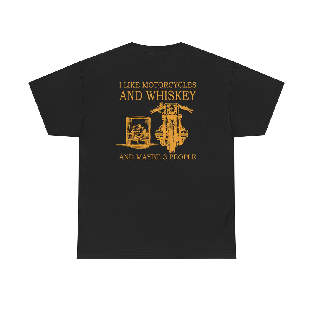 Motorcycles And Whiskey Unisex Heavy Cotton Tee