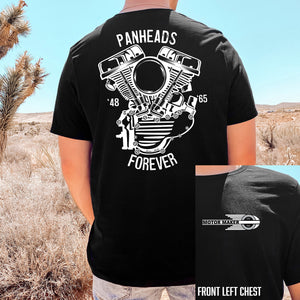 Panheads Forever Back Design Heavy Cotton Tee