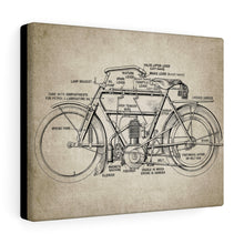 Load image into Gallery viewer, Early Motorcycle Diagram Canvas