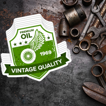 Load image into Gallery viewer, 1969 Premium Oil Sticker