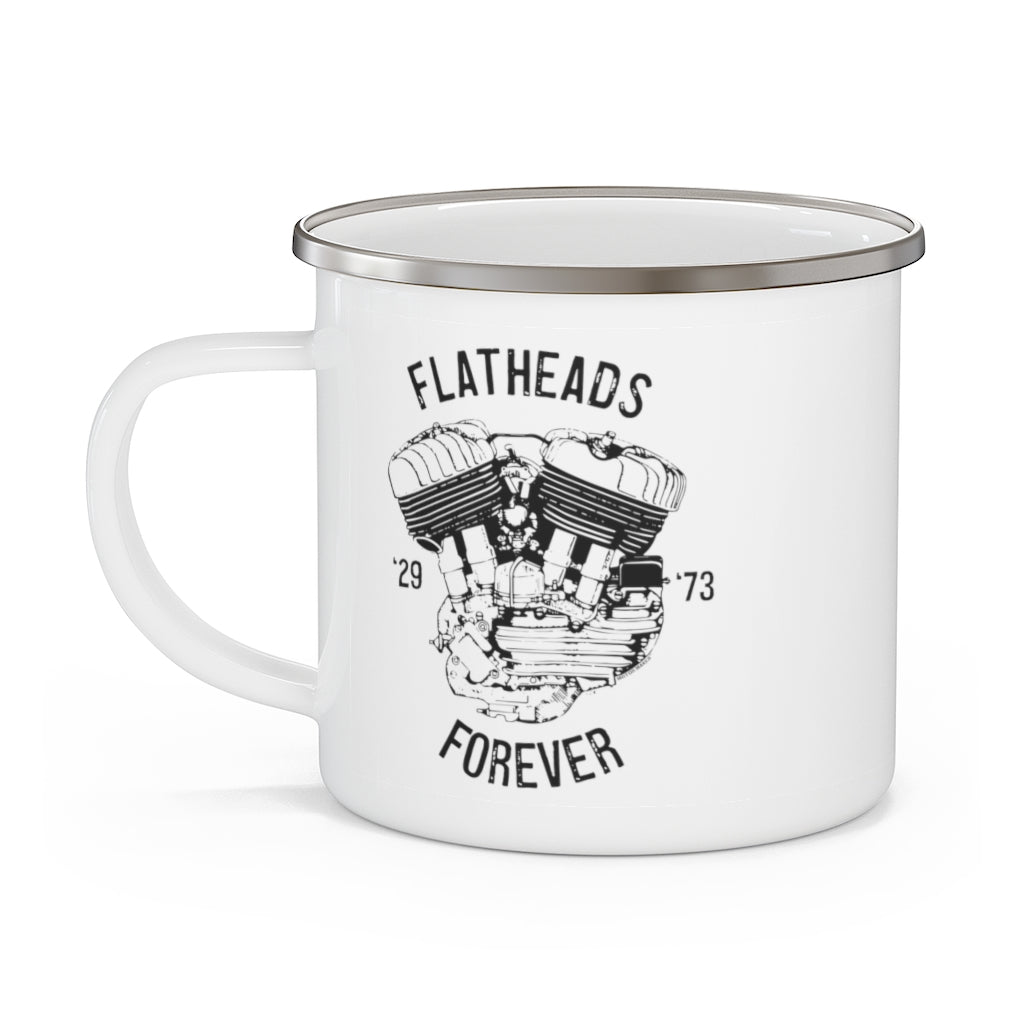 Flatheads Forever Enamel Camping Mug