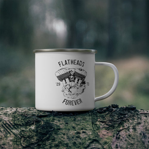 Flatheads Forever Enamel Camping Mug