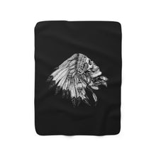 Load image into Gallery viewer, Indian Headress Sherpa Fleece Blanket