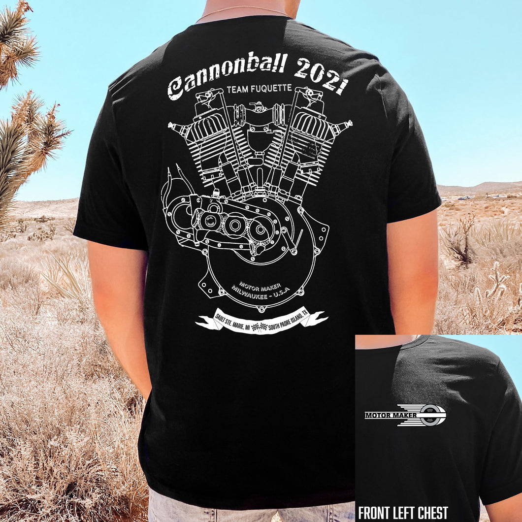 Motor Maker Cannonball 2021 Back Design Tee