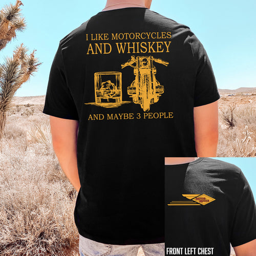 Motorcycles and Whiskey Back Design Tee