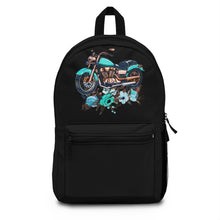 Load image into Gallery viewer, Blue Floral Bike Backpack (Made in USA)