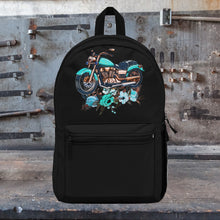 Load image into Gallery viewer, Blue Floral Bike Backpack (Made in USA)
