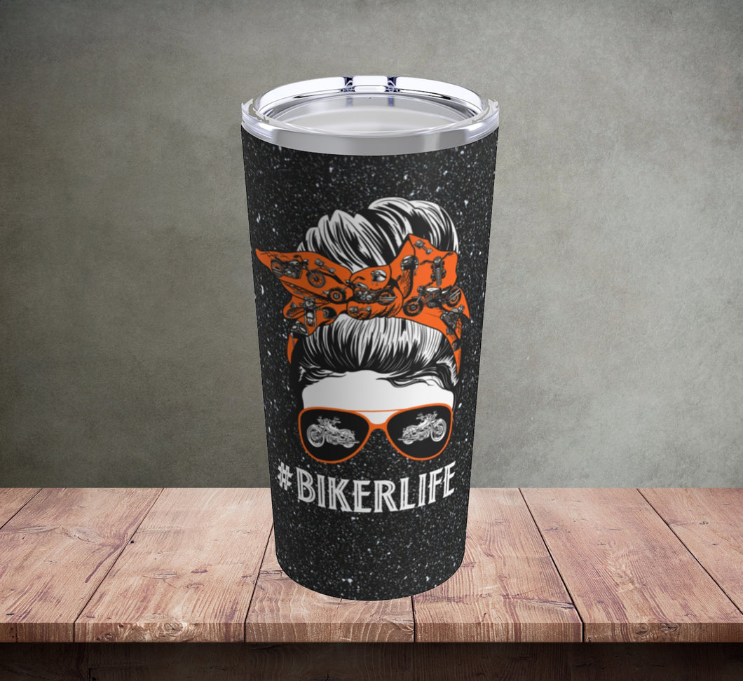 Biker Life Messy Bun Tumbler