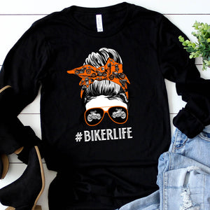 Biker Life Messy Bun Long Sleeve