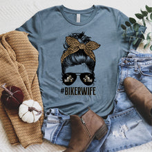 Load image into Gallery viewer, Biker Wife Messy Bun Tee