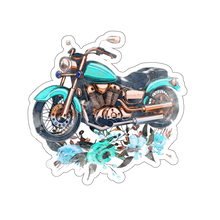 Load image into Gallery viewer, Blue Floral Biker Sticker