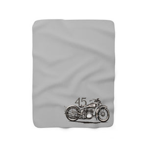 45 Motorcycle Sherpa Fleece Blanket