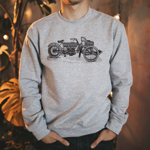 Vintage Motorcycle Tri-Car Crew Neck Sweater
