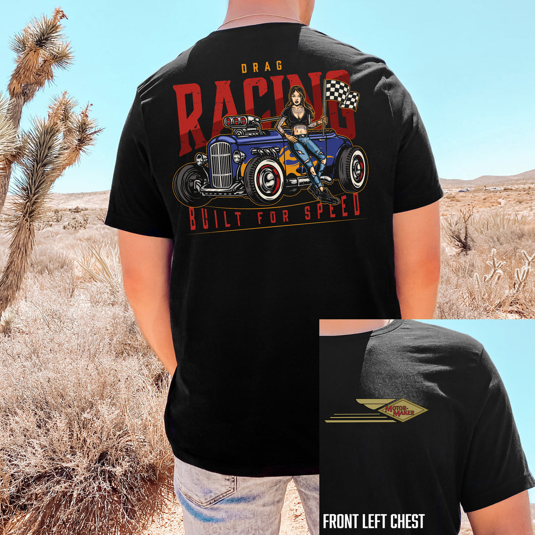 Drag Race Rod Back Design Tee