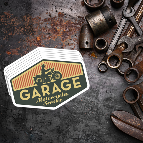 Garage Motorcycles Service Sticker