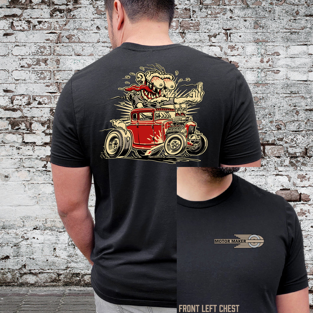 Hot Rod Monster Back Design Tee