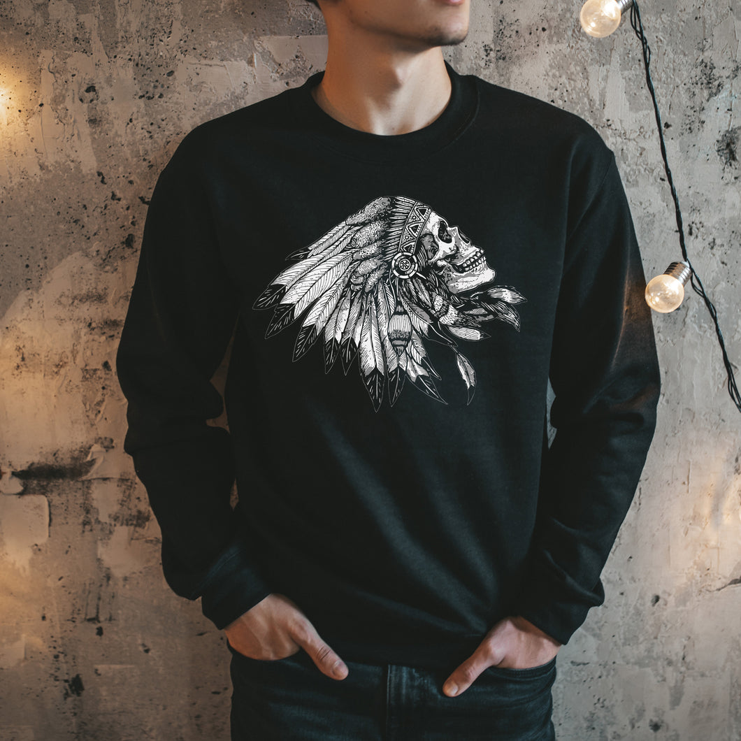 Indian Headress Crew Neck Sweater