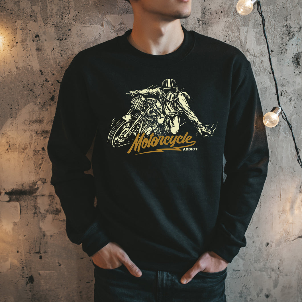 Motorcycle Addict Crew Neck Sweater