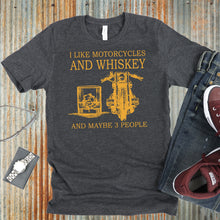 Load image into Gallery viewer, Motorcycles and Whiskey Tee
