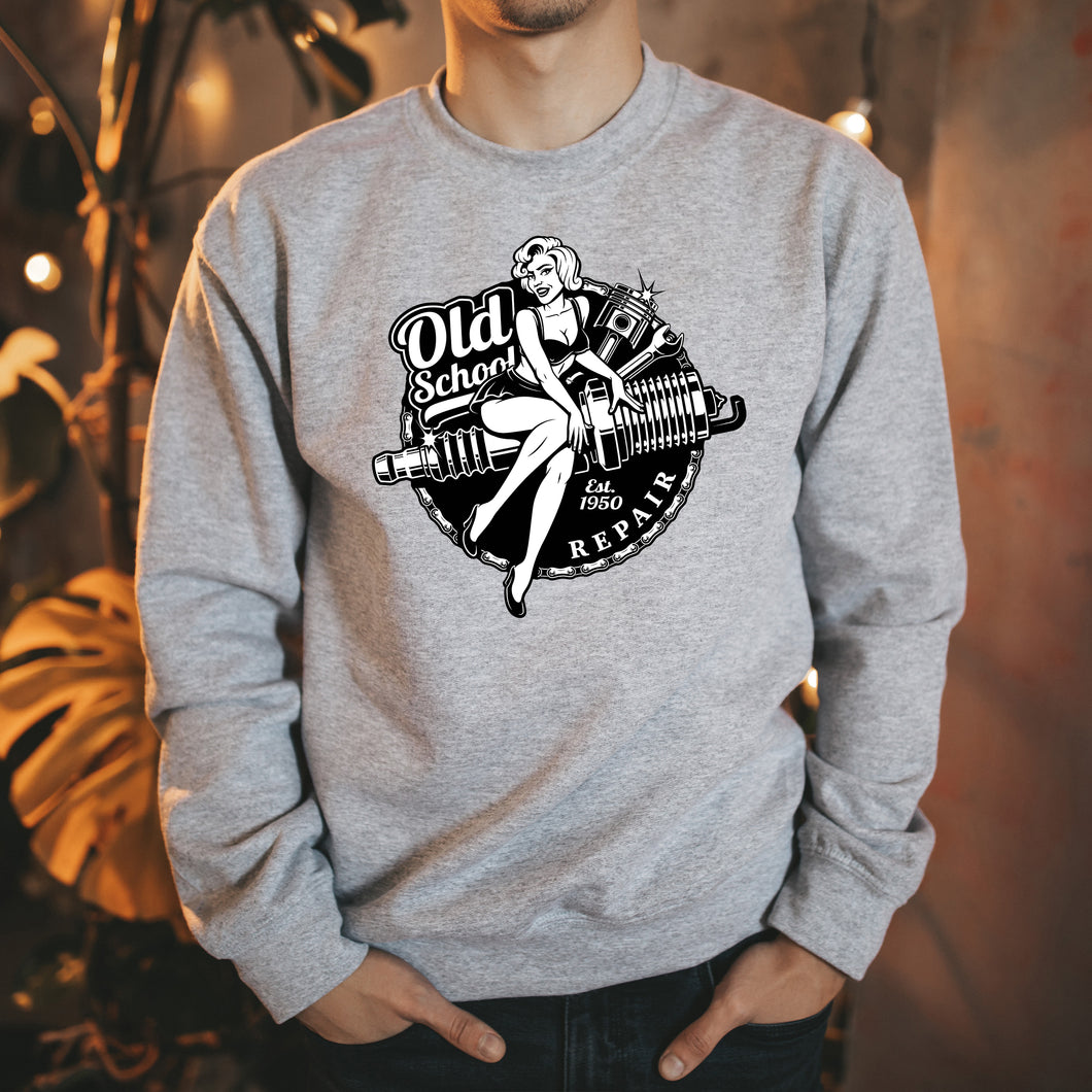 Old School Repair Pinup Crew Neck Sweater