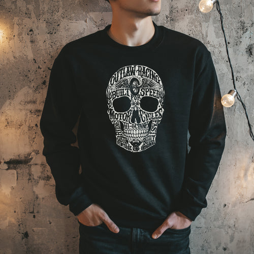Outlaw Racing Skull Crew Neck Sweater