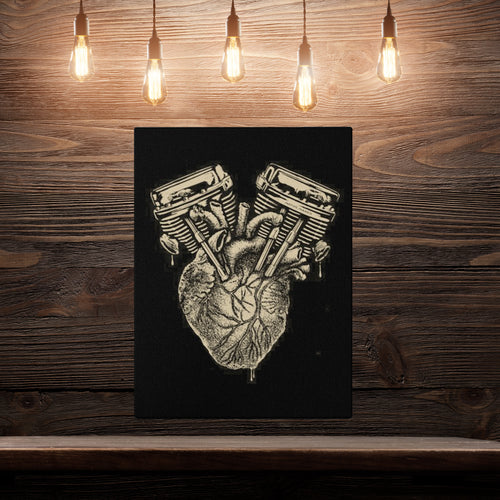Panhead Heart Canvas