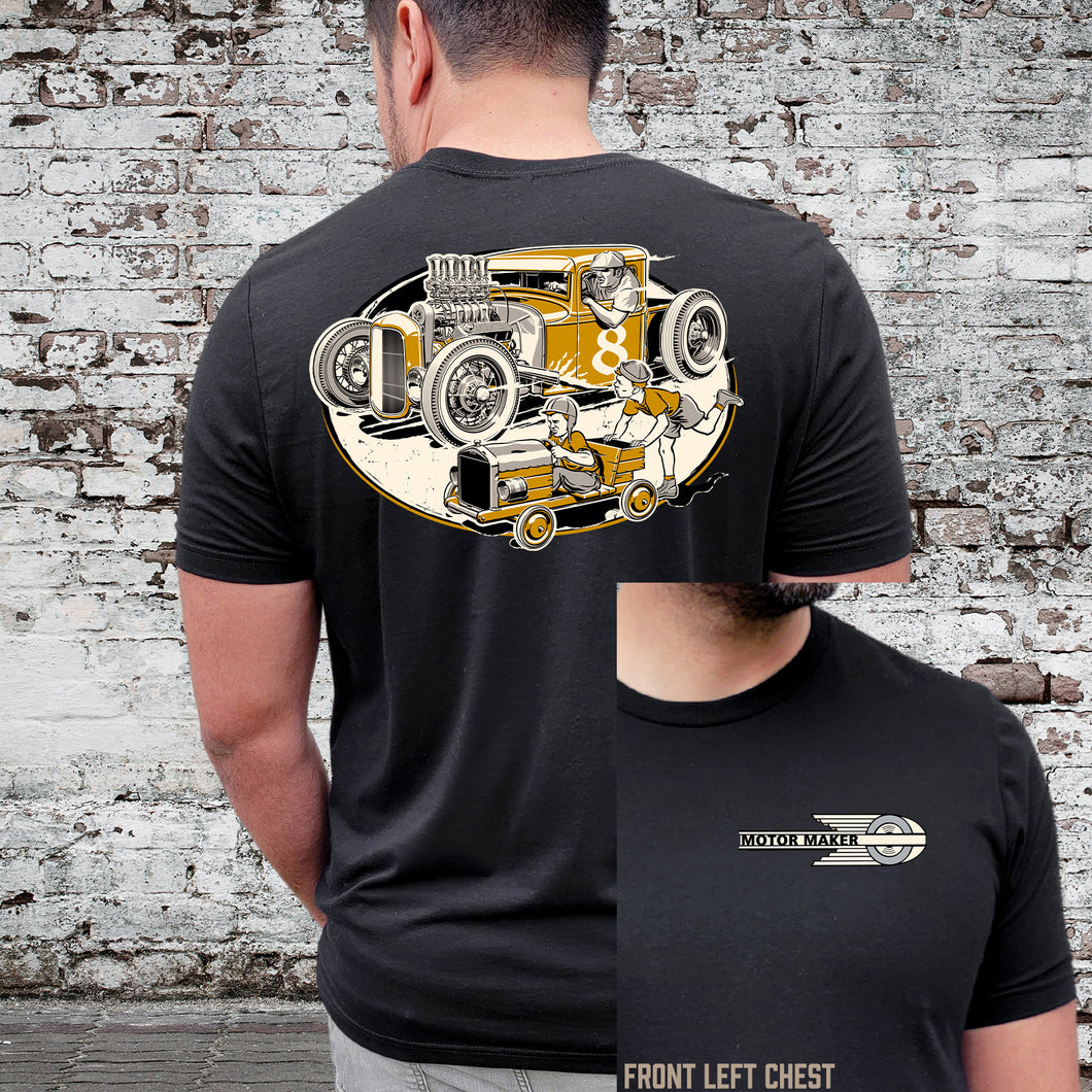 Rat Rod Soap Box Derby Back Design Tee