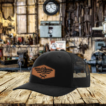 Load image into Gallery viewer, Skull Wrench Leather Patch Hat