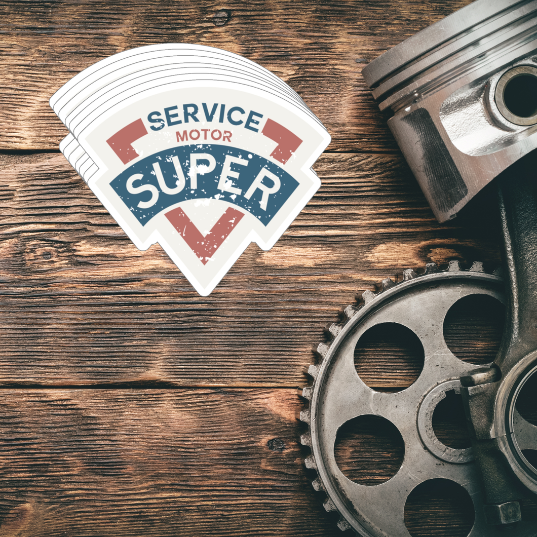 Super Motor Service Sticker